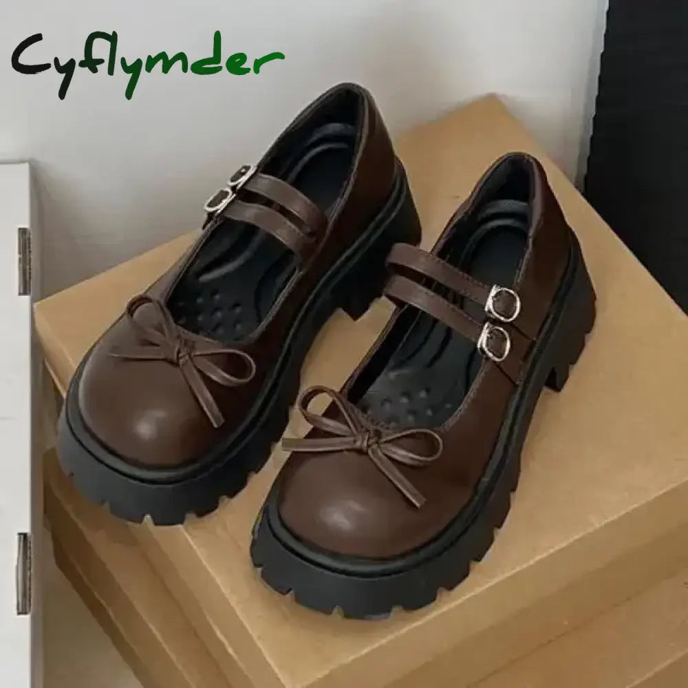 Cyflymder cute winter outfits Casual Woman Shoe Round Toe Shallow Mouth Pumps Platform All-Match Female Footwear