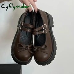 Cyflymder cute winter outfits Casual Woman Shoe Round Toe Shallow Mouth Pumps Platform All-Match Female Footwear