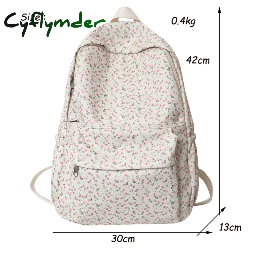 Cyflymder Cute Women Backpack Nylon Female Casual Travel Bag High Quality Flower School For Teenage