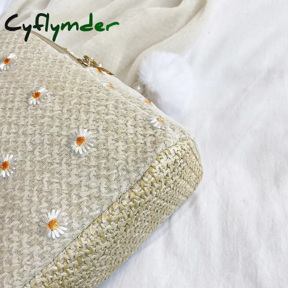 Cyflymder Daisy Shoulders Bags Weave Mini Bagpack Spring New Women’s Backpack Sweet Girl School