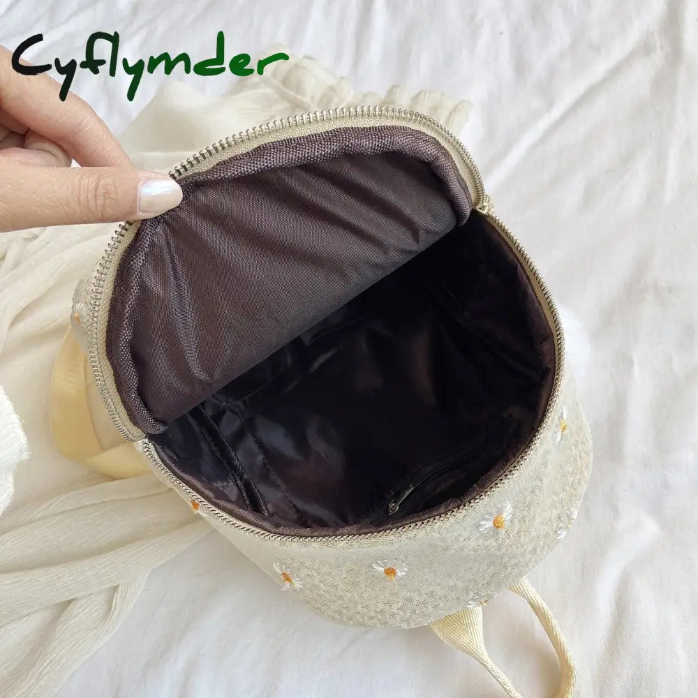 Cyflymder Daisy Shoulders Bags Weave Mini Bagpack Spring New Women’s Backpack Sweet Girl School