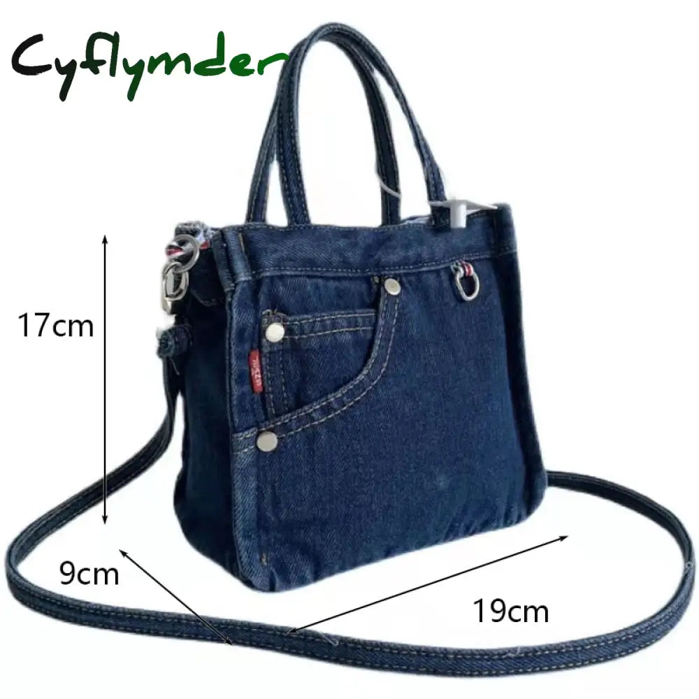 Cyflymder Denim Jeans Shoulder Crossbody Bag Girl Fashion Luxury Design Totes For Women Casual