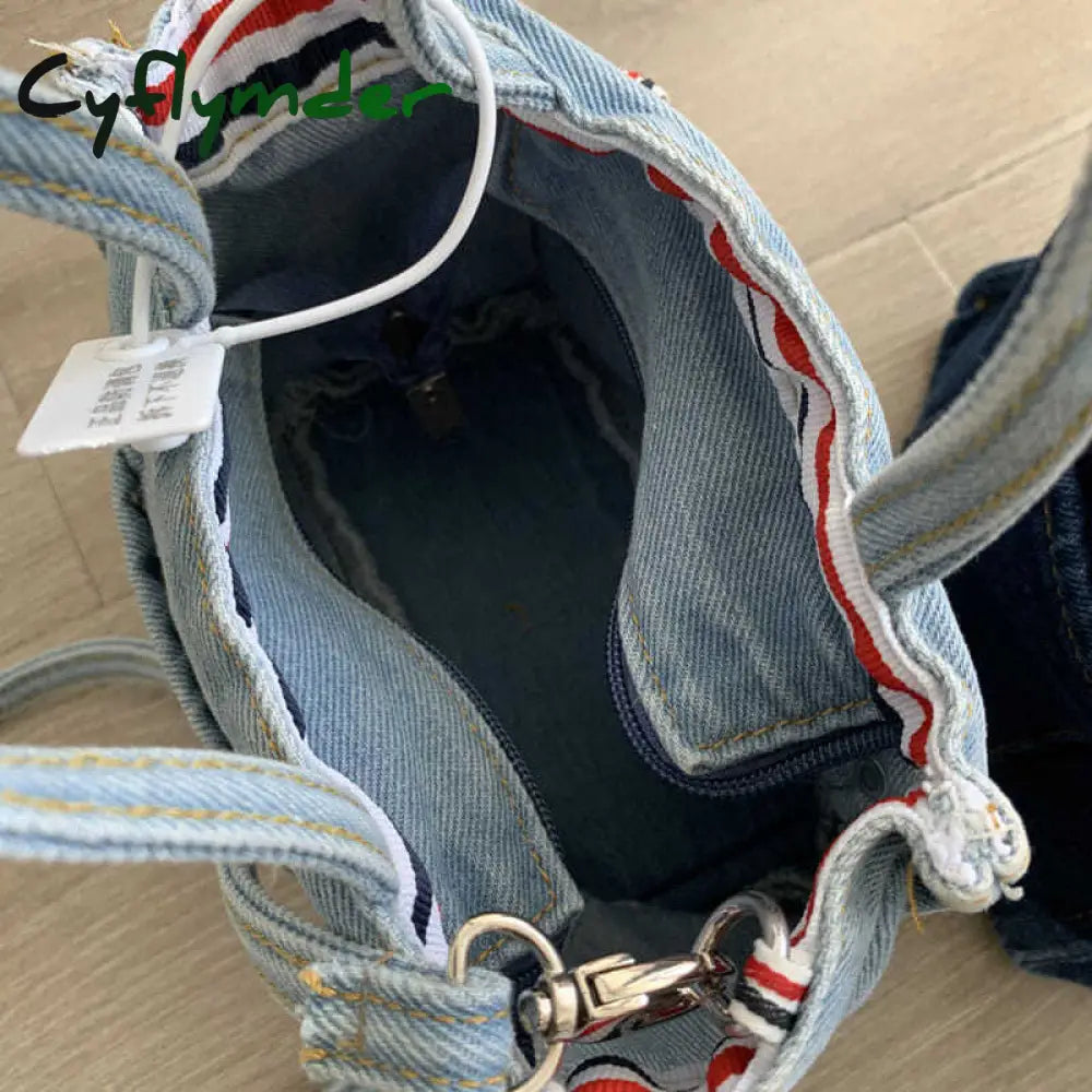 Cyflymder Denim Jeans Shoulder Crossbody Bag Girl Fashion Luxury Design Totes For Women Casual