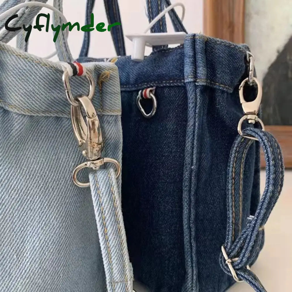 Cyflymder Denim Jeans Shoulder Crossbody Bag Girl Fashion Luxury Design Totes For Women Casual