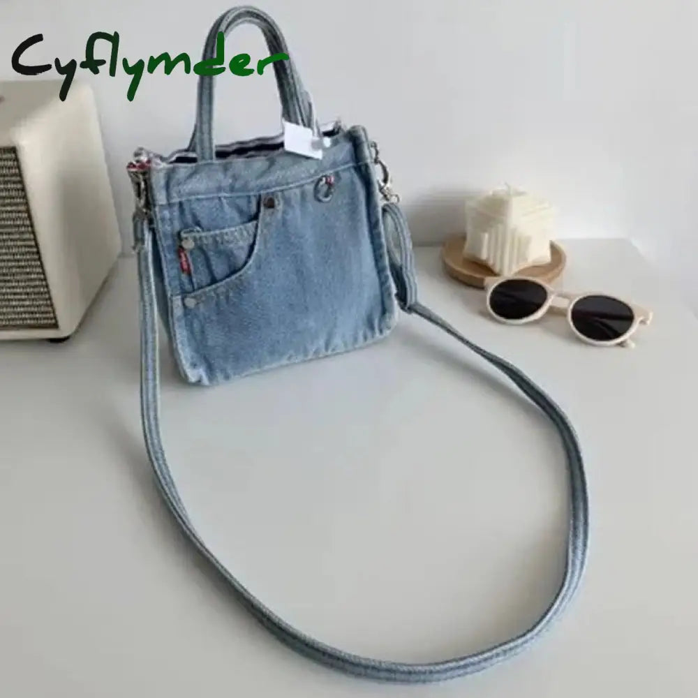 Cyflymder Denim Jeans Shoulder Crossbody Bag Girl Fashion Luxury Design Totes For Women Casual