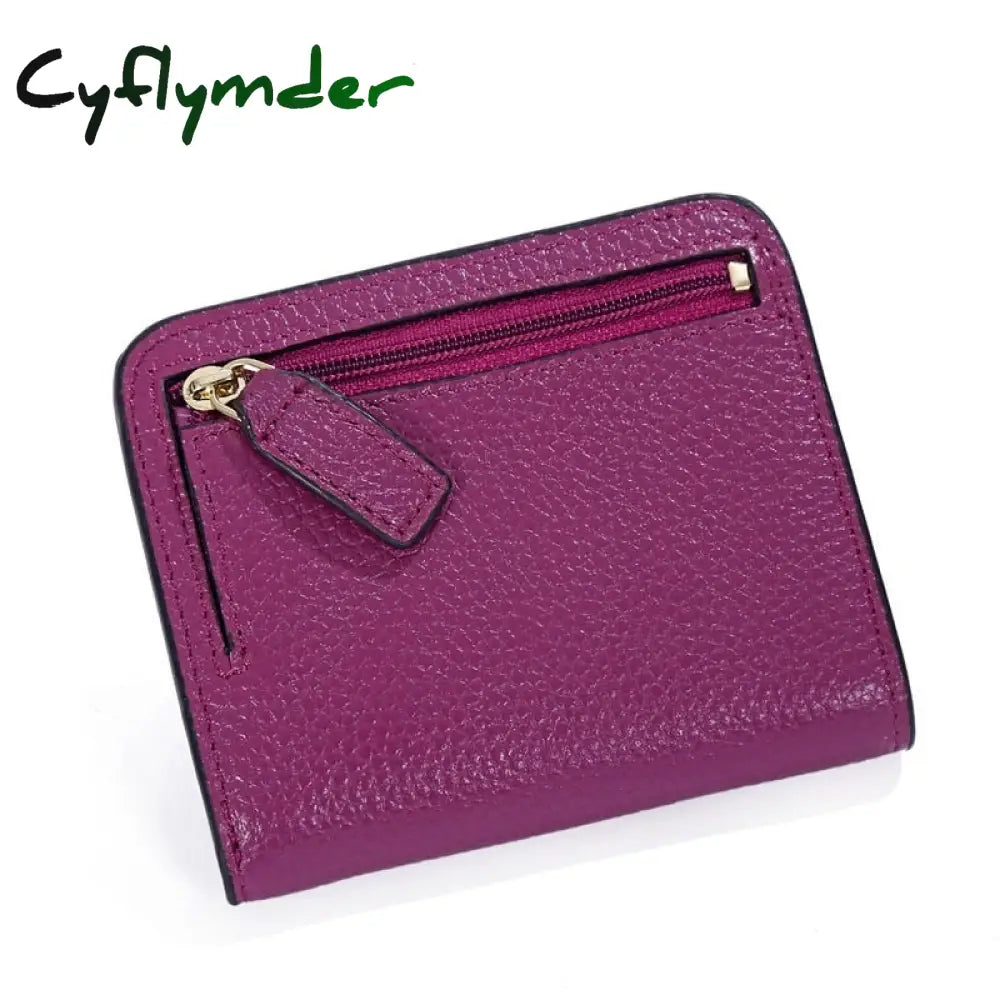 Cyflymder Designer Brand Fashion Split Leather Women Wallets Mini Purse Lady Small Wallet With Coin