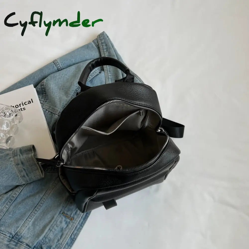 Cyflymder Designer Cute Fashion Women Leather Backpack Mini Soft Multi-Function Small Female Ladies