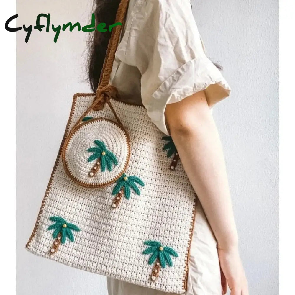 Cyflymder Designer Fashion Crossbody Bags For Women New Ethnic Style Woven Tote Bag Casual Shopping