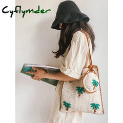 Cyflymder Designer Fashion Crossbody Bags For Women New Ethnic Style Woven Tote Bag Casual Shopping