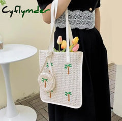 Cyflymder Designer Fashion Crossbody Bags For Women New Ethnic Style Woven Tote Bag Casual Shopping