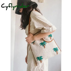 Cyflymder Designer Fashion Crossbody Bags For Women New Ethnic Style Woven Tote Bag Casual Shopping