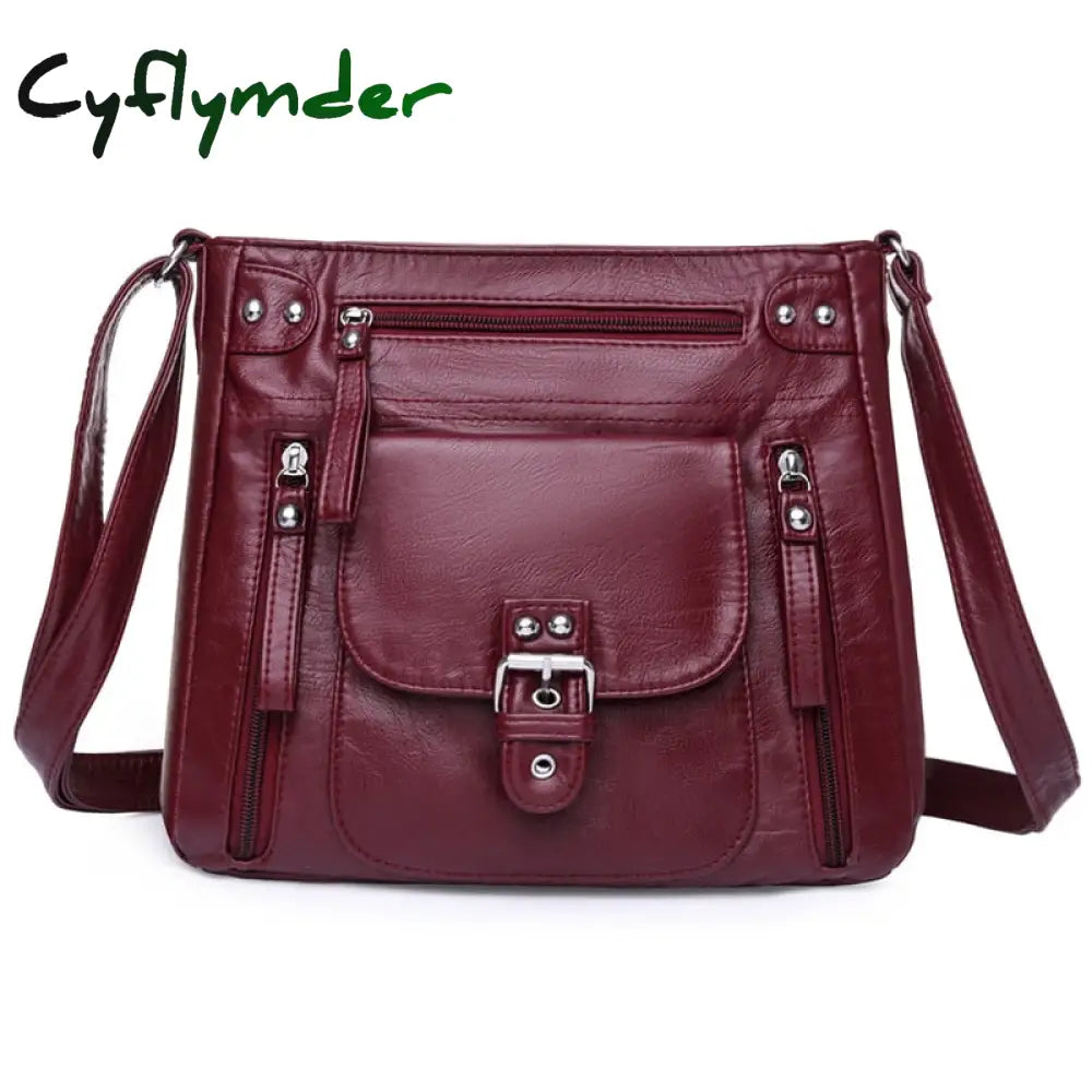 Cyflymder Designer Handbag Women Shoulder Bag Pu Leather Crossbody Messenger High Quality Tote For