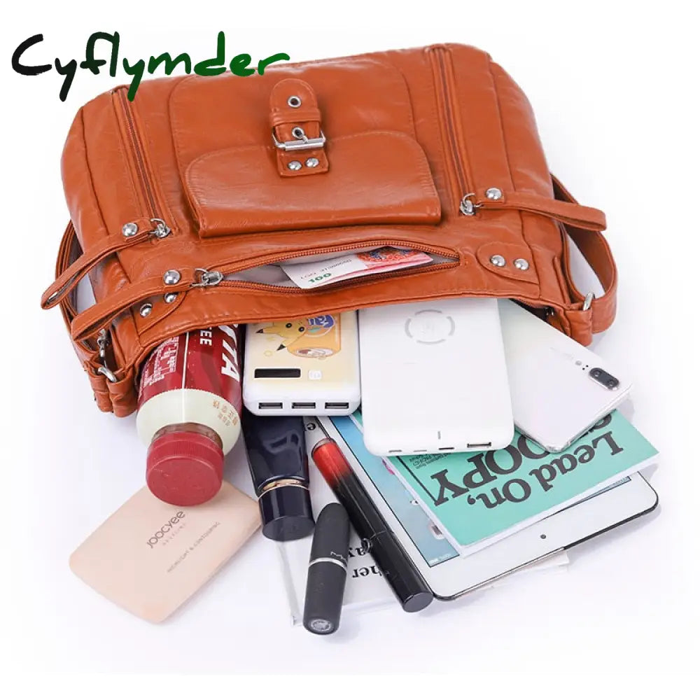 Cyflymder Designer Handbag Women Shoulder Bag Pu Leather Crossbody Messenger High Quality Tote For