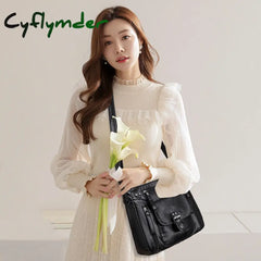 Cyflymder Designer Handbag Women Shoulder Bag Pu Leather Crossbody Messenger High Quality Tote For