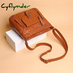 Cyflymder Designer Handbag Women Shoulder Bag Pu Leather Crossbody Messenger High Quality Tote For