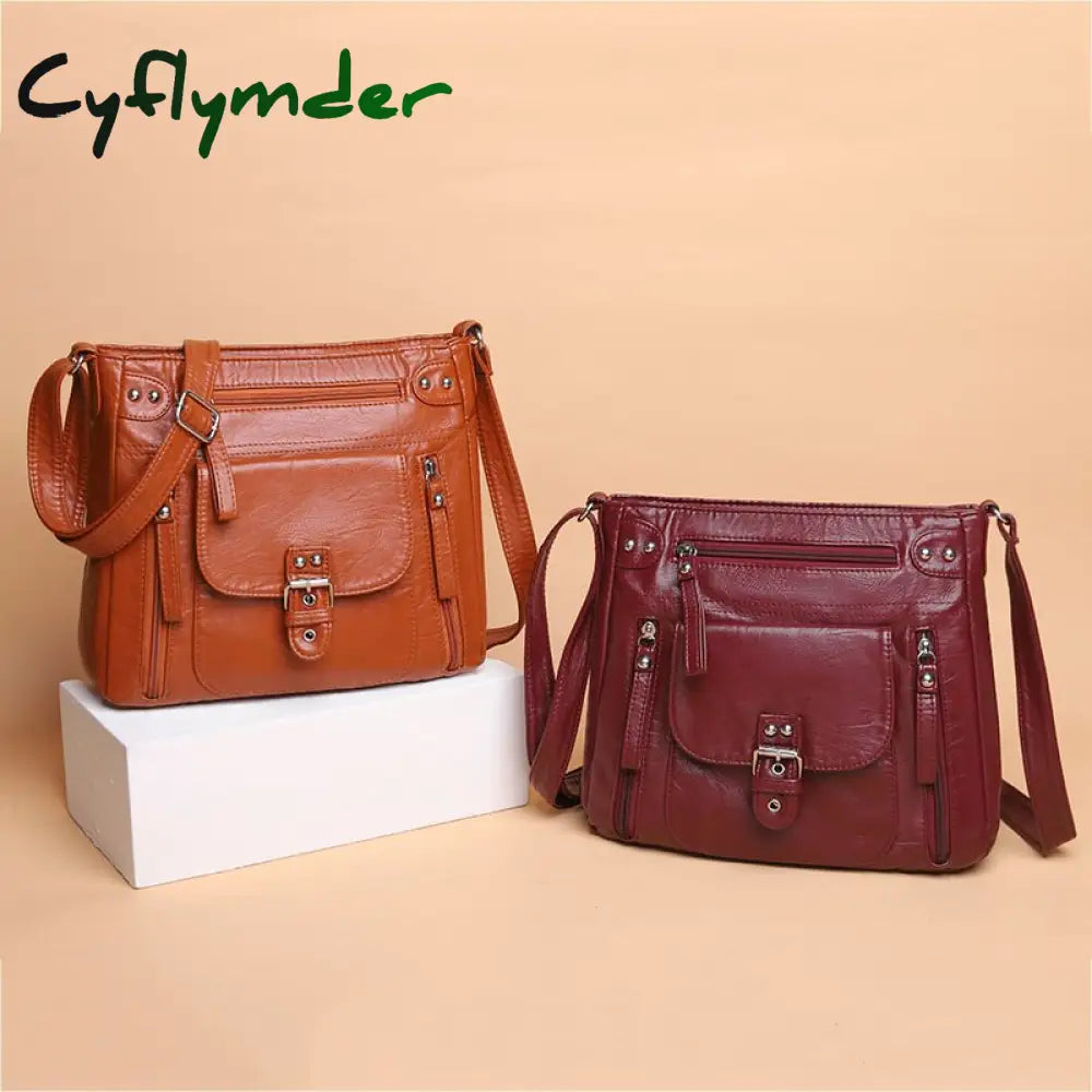 Cyflymder Designer Handbag Women Shoulder Bag Pu Leather Crossbody Messenger High Quality Tote For