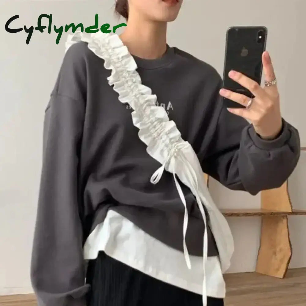 Cyflymder Designer Pleated Womens Shoulder Bag Korean Style Solid Color Large Capacity Fashion