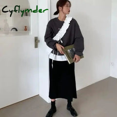 Cyflymder Designer Pleated Womens Shoulder Bag Korean Style Solid Color Large Capacity Fashion