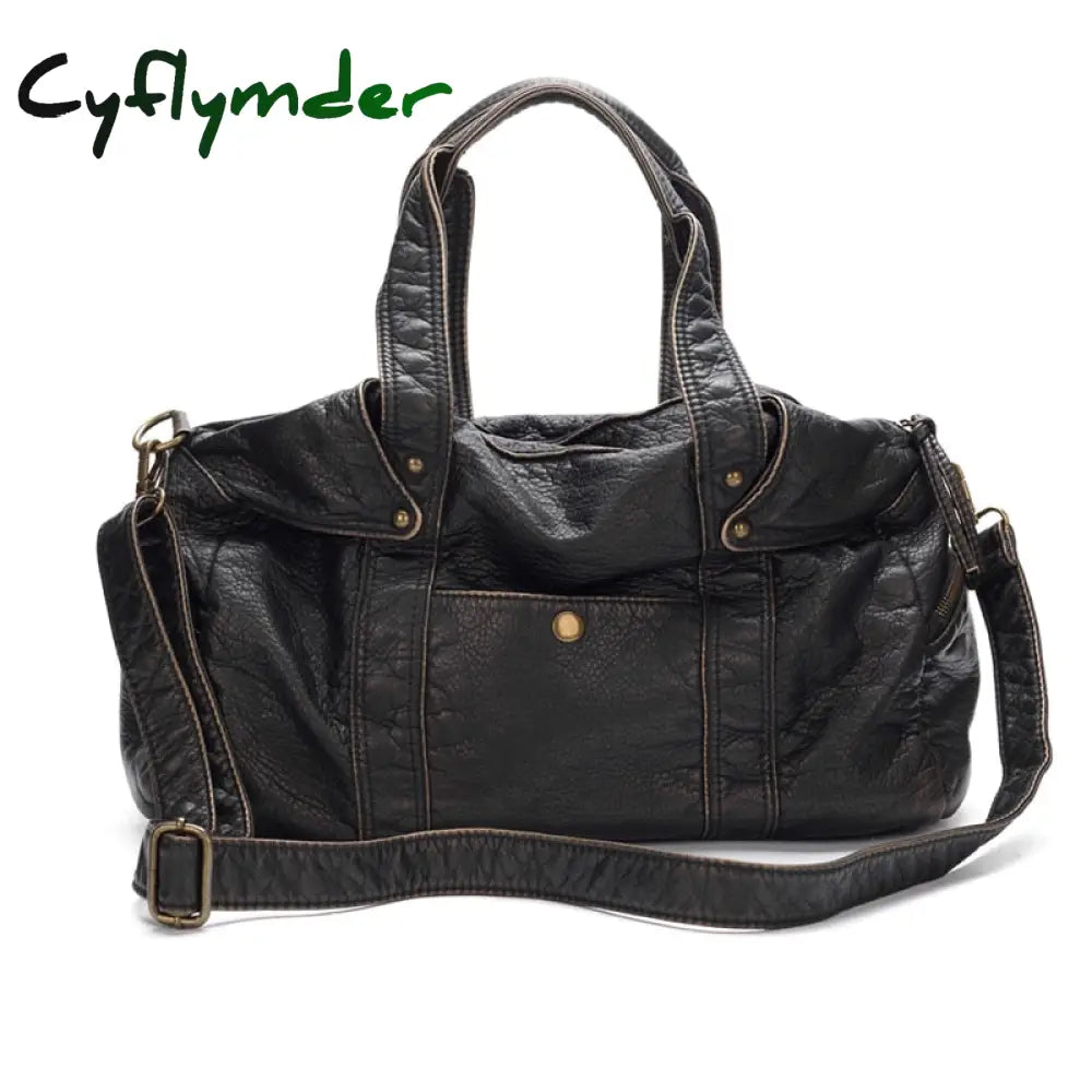 Cyflymder Designer Women Handbag Quality Pu Leather Tote Bag Large Capacity Motorcycle Fashion Soft