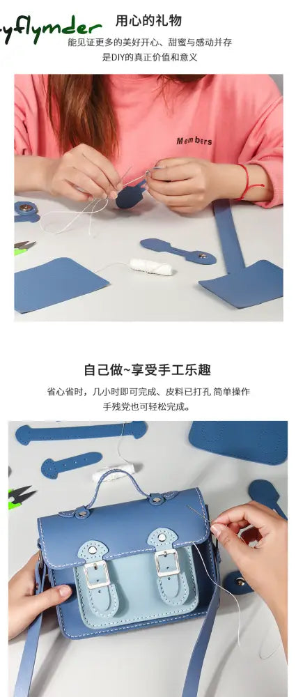 Cyflymder Diy Handmade Bag Cambridge Style Hand Stitching With Sewing Tools Handle Shoulder