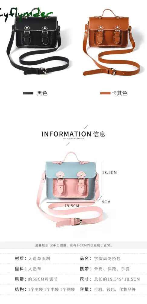 Cyflymder Diy Handmade Bag Cambridge Style Hand Stitching With Sewing Tools Handle Shoulder