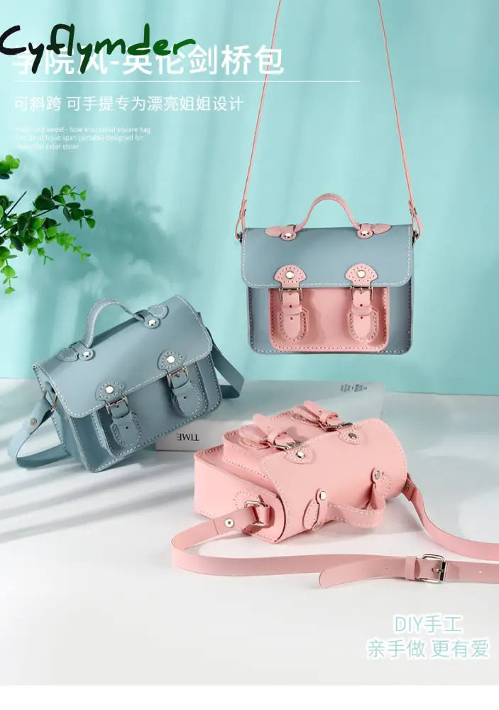 Cyflymder Diy Handmade Bag Cambridge Style Hand Stitching With Sewing Tools Handle Shoulder