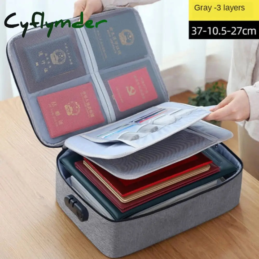 Cyflymder Document Storage Bag Organizer Files Folder Ticket Credit Card Certificates Handbag Home