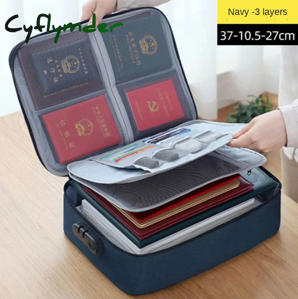 Cyflymder Document Storage Bag Organizer Files Folder Ticket Credit Card Certificates Handbag Home