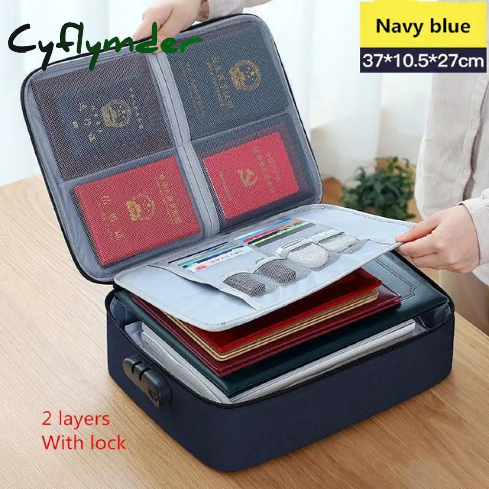 Cyflymder Document Storage Bag Organizer Files Folder Ticket Credit Card Certificates Handbag Home