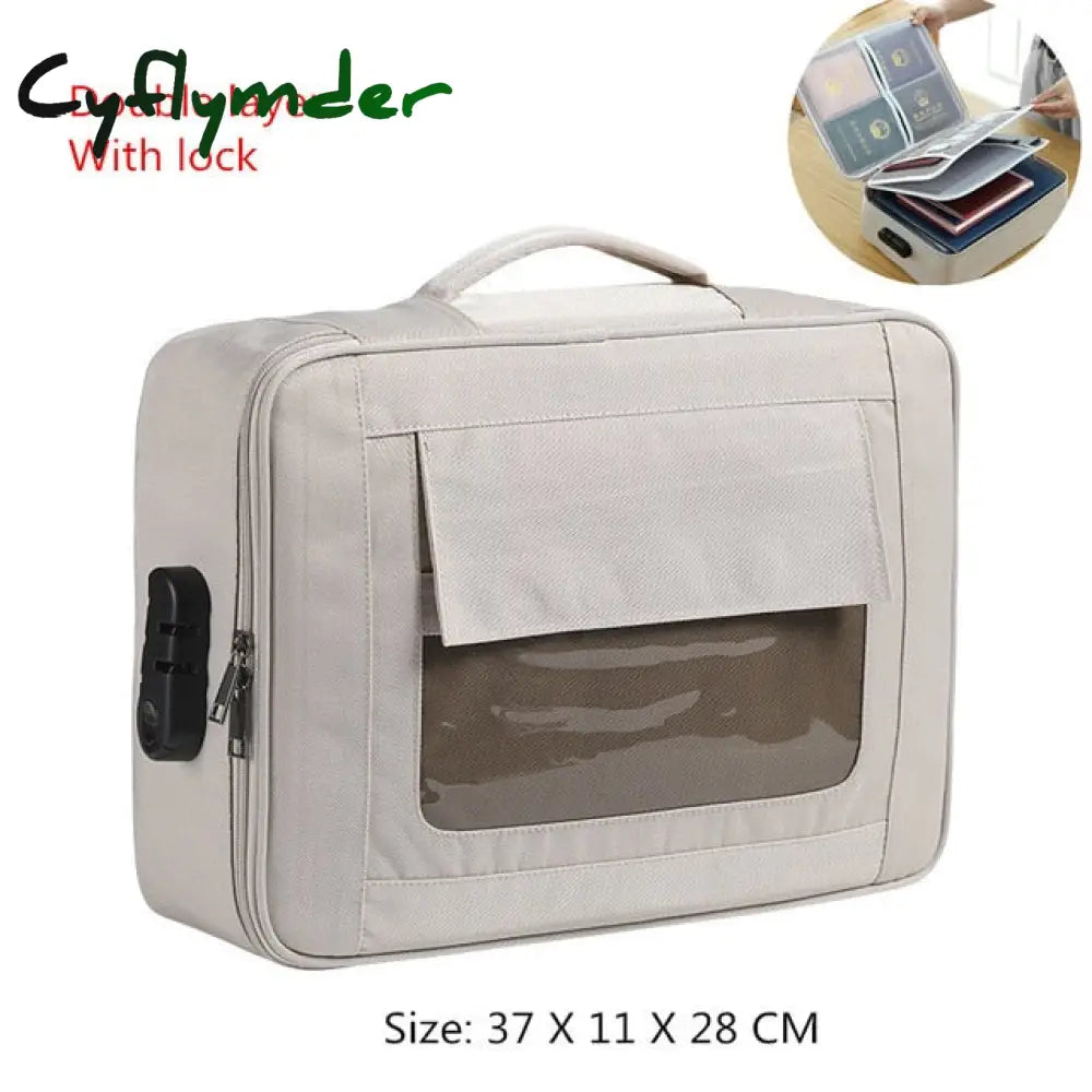 Cyflymder Document Storage Bag Organizer Files Folder Ticket Credit Card Certificates Handbag Home