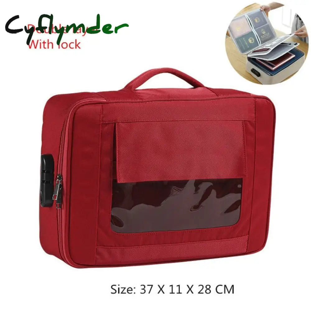 Cyflymder Document Storage Bag Organizer Files Folder Ticket Credit Card Certificates Handbag Home