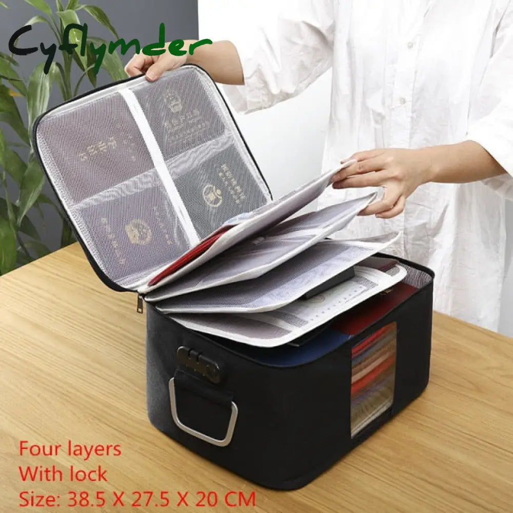 Cyflymder Document Storage Bag Organizer Files Folder Ticket Credit Card Certificates Handbag Home