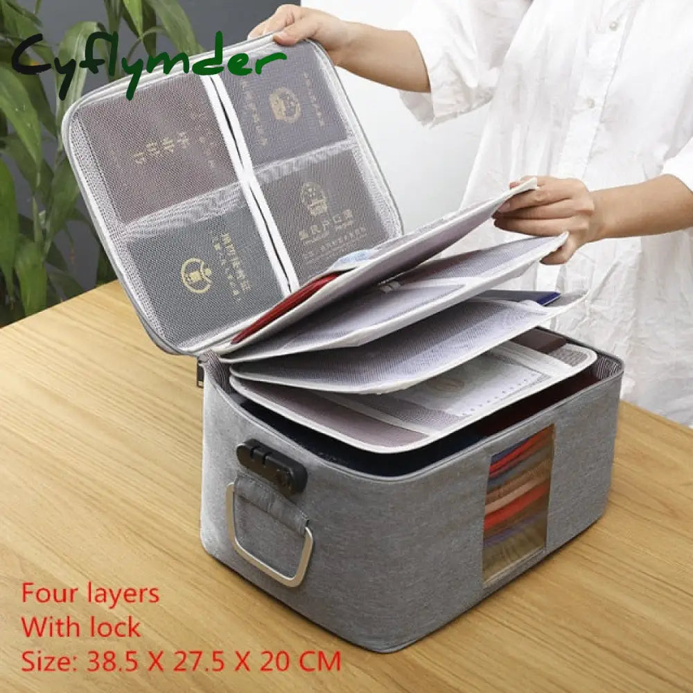 Cyflymder Document Storage Bag Organizer Files Folder Ticket Credit Card Certificates Handbag Home