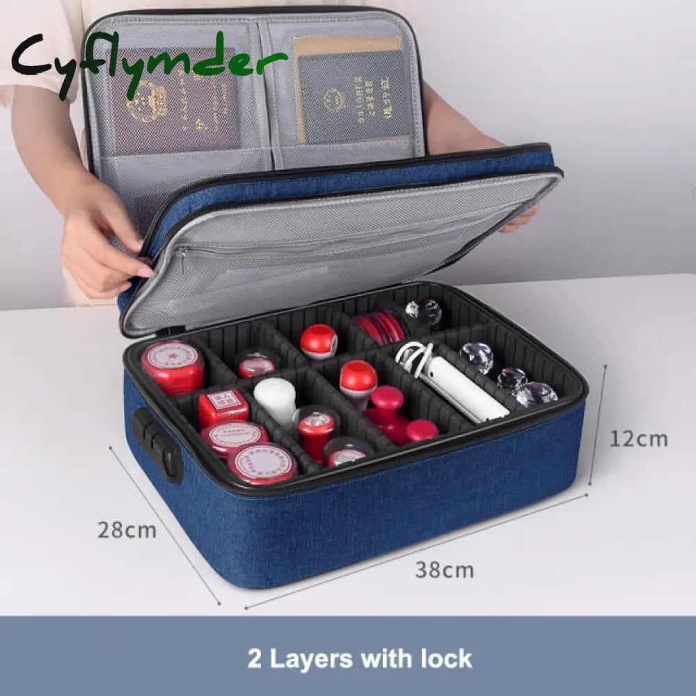 Cyflymder Document Storage Bag Organizer Files Folder Ticket Credit Card Certificates Handbag Home