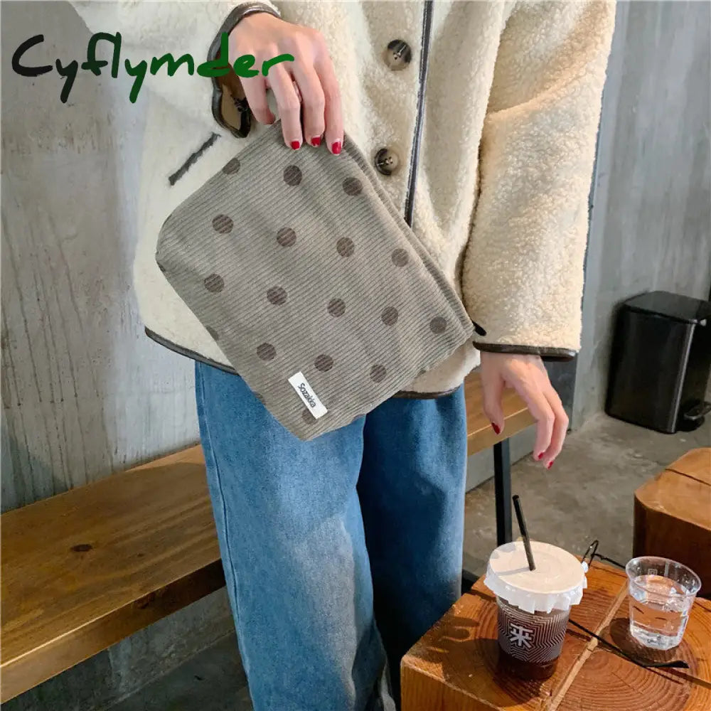 Cyflymder Dot Women Cosmetic Bag Retro Design Ladies Storage Clutch Purse Bags Fashion Checkerboard