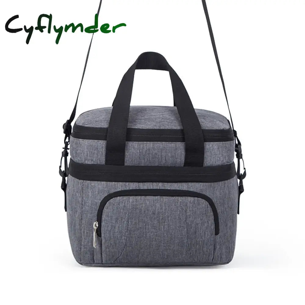 Cyflymder Double-Layer Crossbody Insulation Lunch Bag For Women Kids Large Capacity Thermal Food