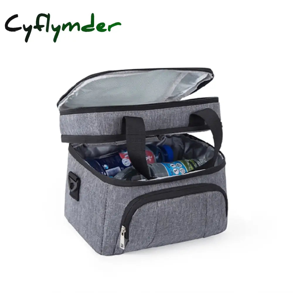 Cyflymder Double-Layer Crossbody Insulation Lunch Bag For Women Kids Large Capacity Thermal Food