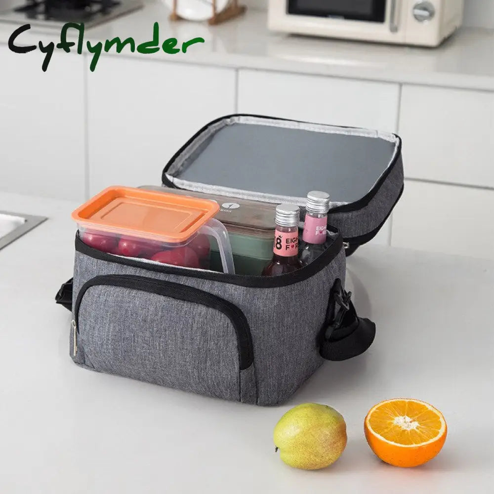 Cyflymder Double-Layer Crossbody Insulation Lunch Bag For Women Kids Large Capacity Thermal Food