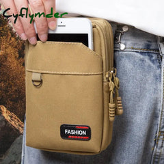 Cyflymder Double Layer Nylon Waist Bag Outdoor Waist Fanny Pack Men Phone Pouch Camping Hunting Waist Bag Purses Belt