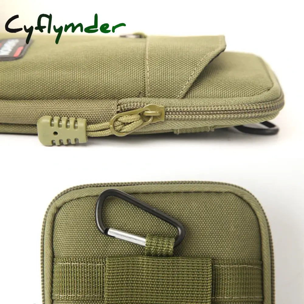 Cyflymder Double Layer Nylon Waist Bag Outdoor Waist Fanny Pack Men Phone Pouch Camping Hunting Waist Bag Purses Belt