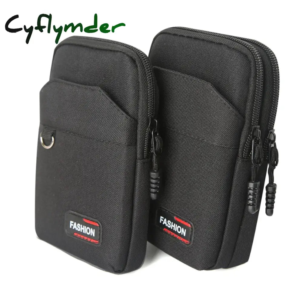 Cyflymder Double Layer Nylon Waist Bag Outdoor Waist Fanny Pack Men Phone Pouch Camping Hunting Waist Bag Purses Belt