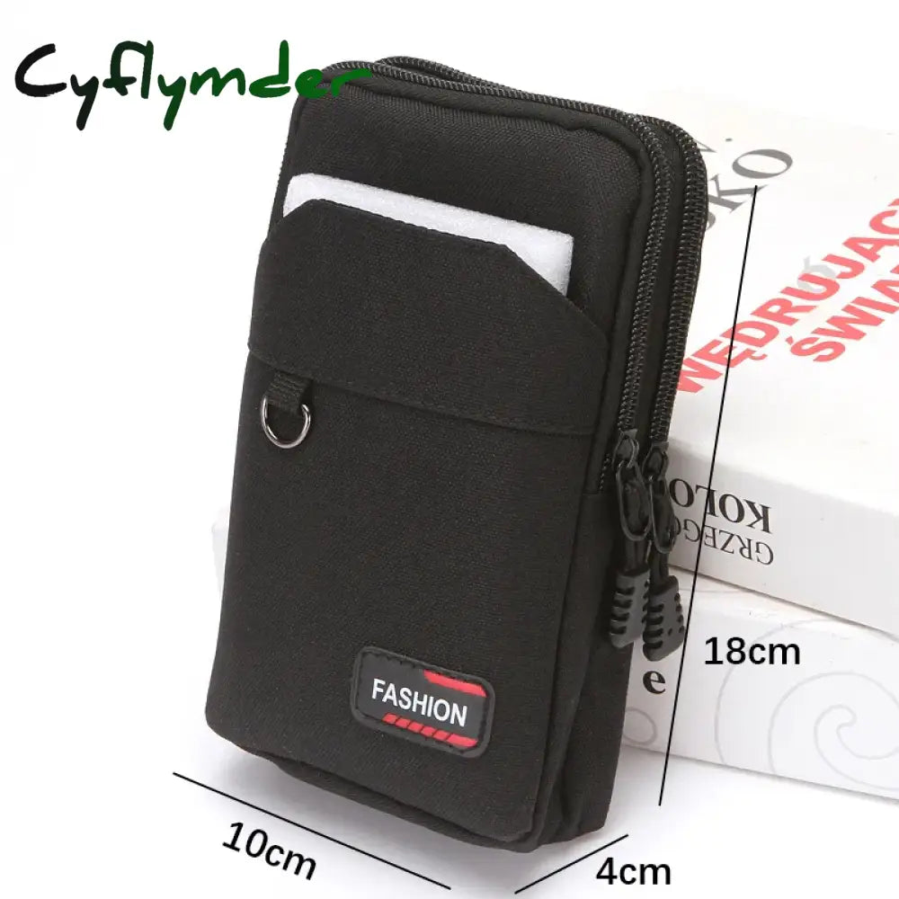 Cyflymder Double Layer Nylon Waist Bag Outdoor Waist Fanny Pack Men Phone Pouch Camping Hunting Waist Bag Purses Belt