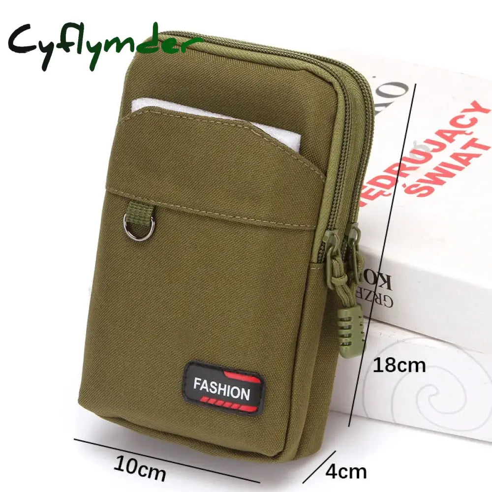 Cyflymder Double Layer Nylon Waist Bag Outdoor Waist Fanny Pack Men Phone Pouch Camping Hunting Waist Bag Purses Belt