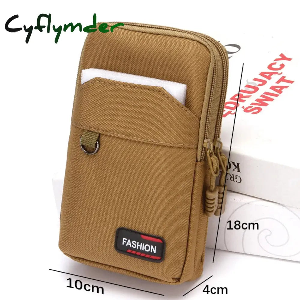 Cyflymder Double Layer Nylon Waist Bag Outdoor Waist Fanny Pack Men Phone Pouch Camping Hunting Waist Bag Purses Belt