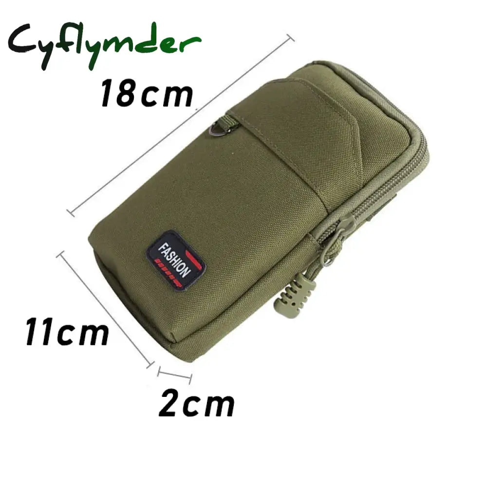 Cyflymder Double Layer Nylon Waist Bag Outdoor Waist Fanny Pack Men Phone Pouch Camping Hunting Waist Bag Purses Belt