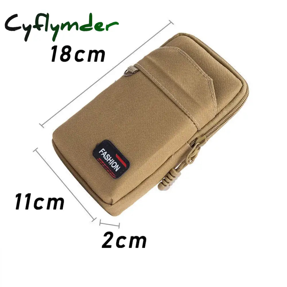 Cyflymder Double Layer Nylon Waist Bag Outdoor Waist Fanny Pack Men Phone Pouch Camping Hunting Waist Bag Purses Belt