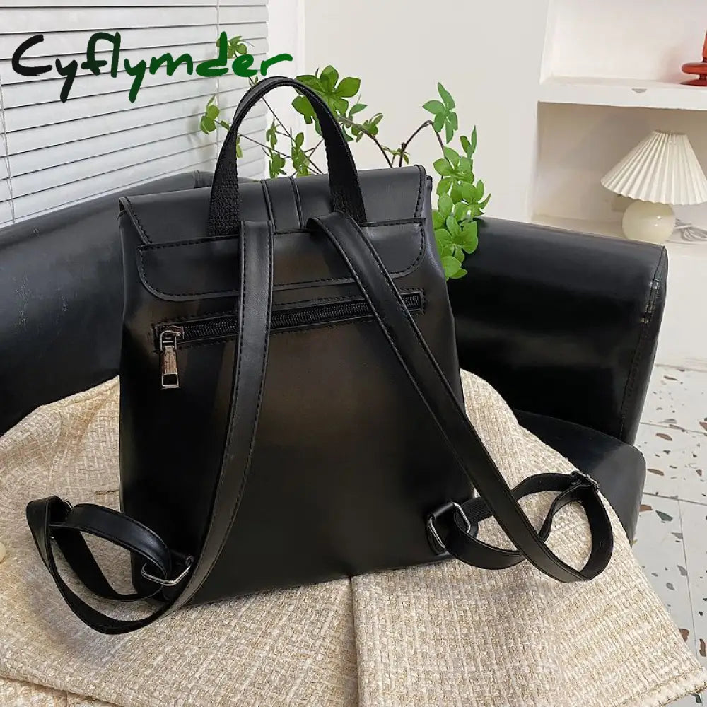 Cyflymder Drawstring Women Backpack Female Shoulder Bag Trendy School Teenage Girls High Quality Pu