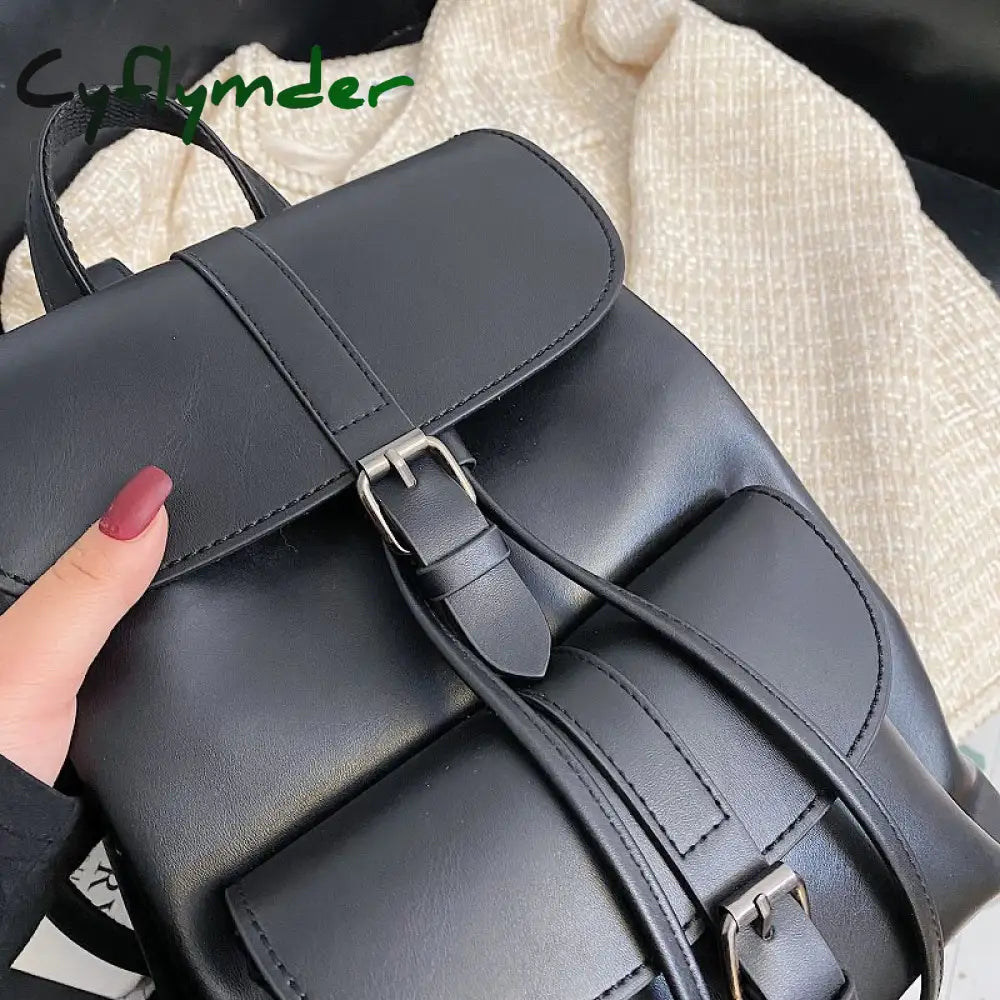 Cyflymder Drawstring Women Backpack Female Shoulder Bag Trendy School Teenage Girls High Quality Pu