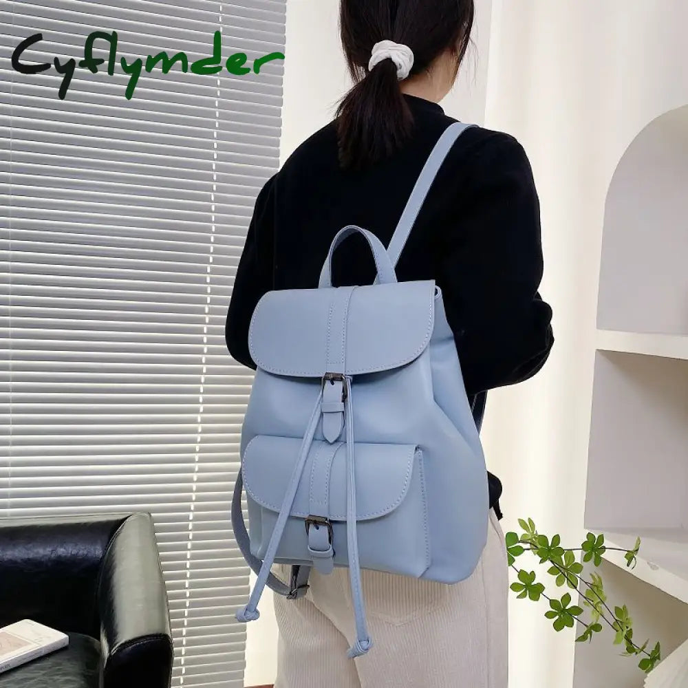 Cyflymder Drawstring Women Backpack Female Shoulder Bag Trendy School Teenage Girls High Quality Pu