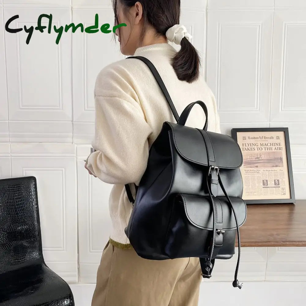 Cyflymder Drawstring Women Backpack Female Shoulder Bag Trendy School Teenage Girls High Quality Pu